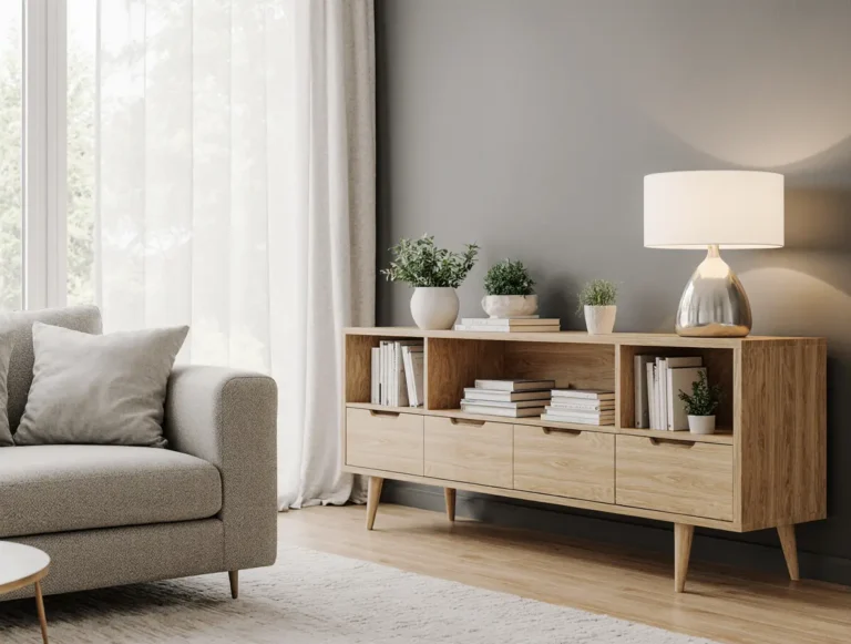 behind sofa table
